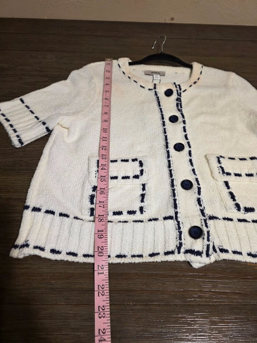 Jason Wu Stitch Detail Short Sleeve Sweater NWT Large Flawed Knit Top Ivory - Picture 4 of 13